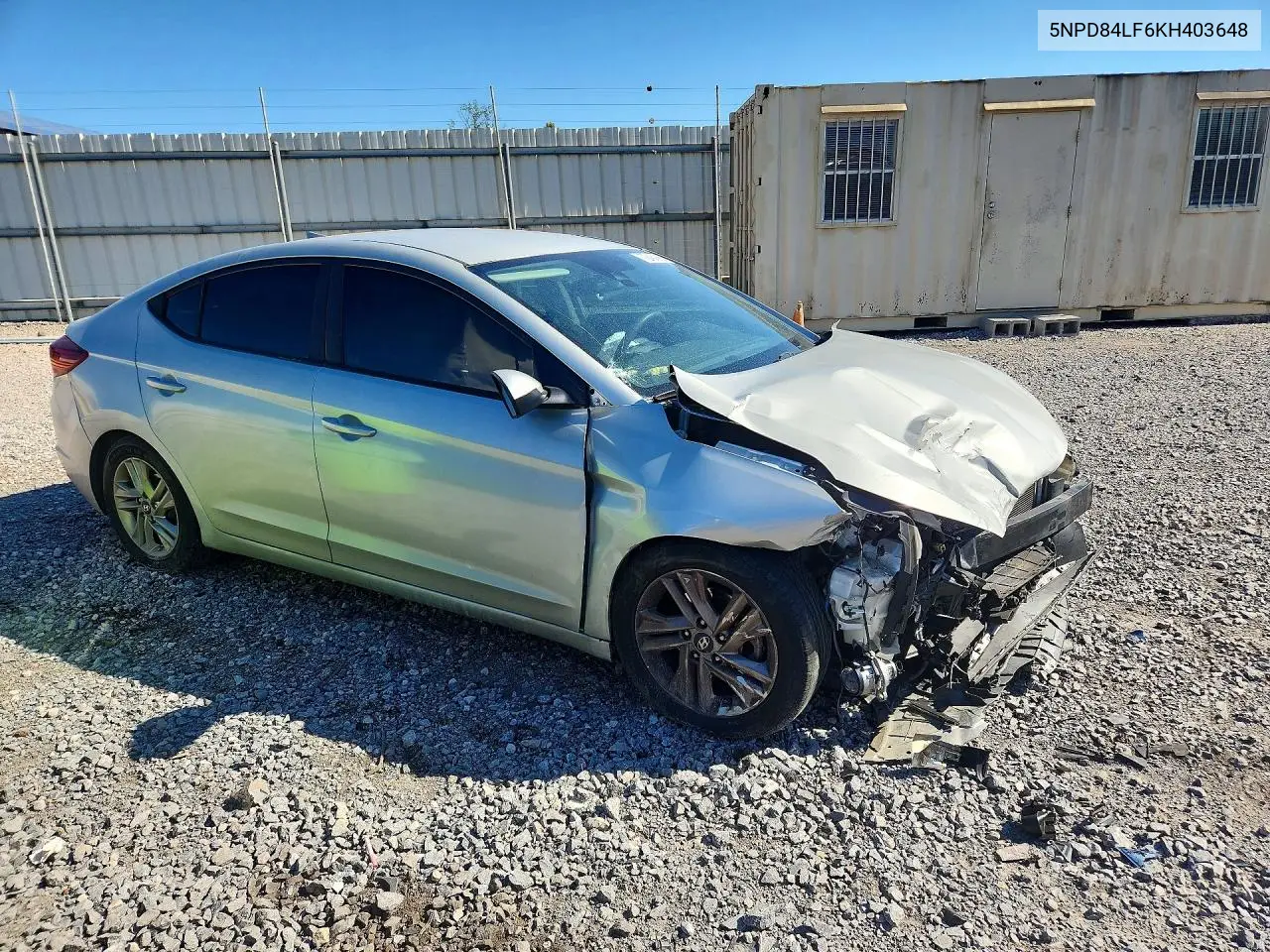 2019 HYUNDAI ELANTRA VIN 5NPD84LF6KH403648 — фото 4