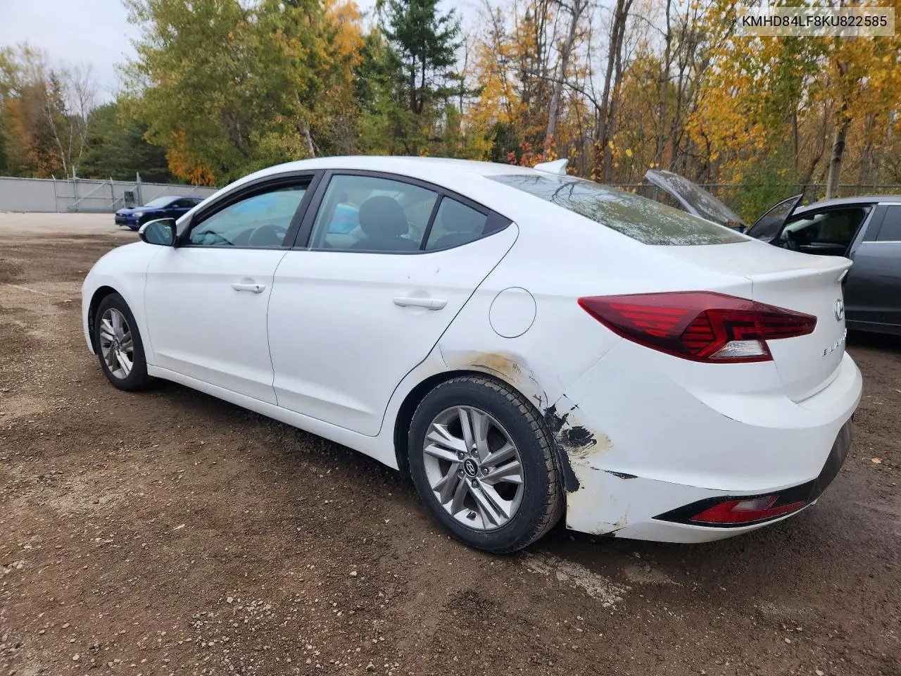 2019 HYUNDAI ELANTRA VIN KMHD84LF8KU822585 — фото 2