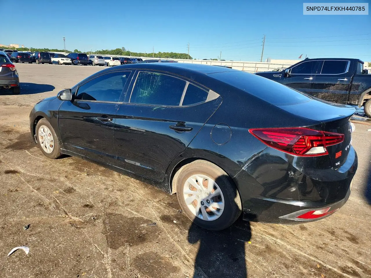 2019 HYUNDAI ELANTRA VIN 5NPD74LFXKH440785 — фото 2