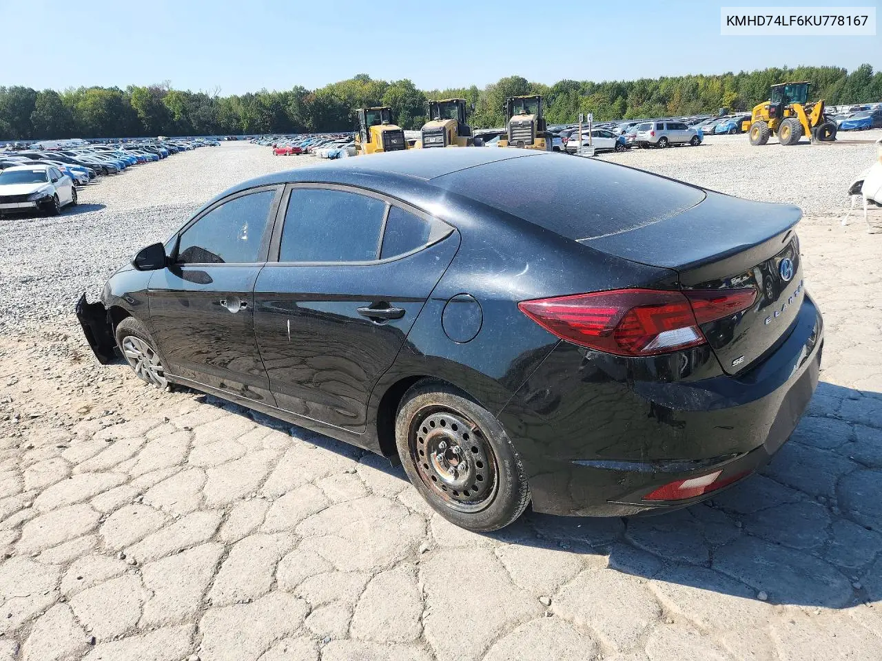 2019 HYUNDAI ELANTRA VIN KMHD74LF6KU778167 — фото 2