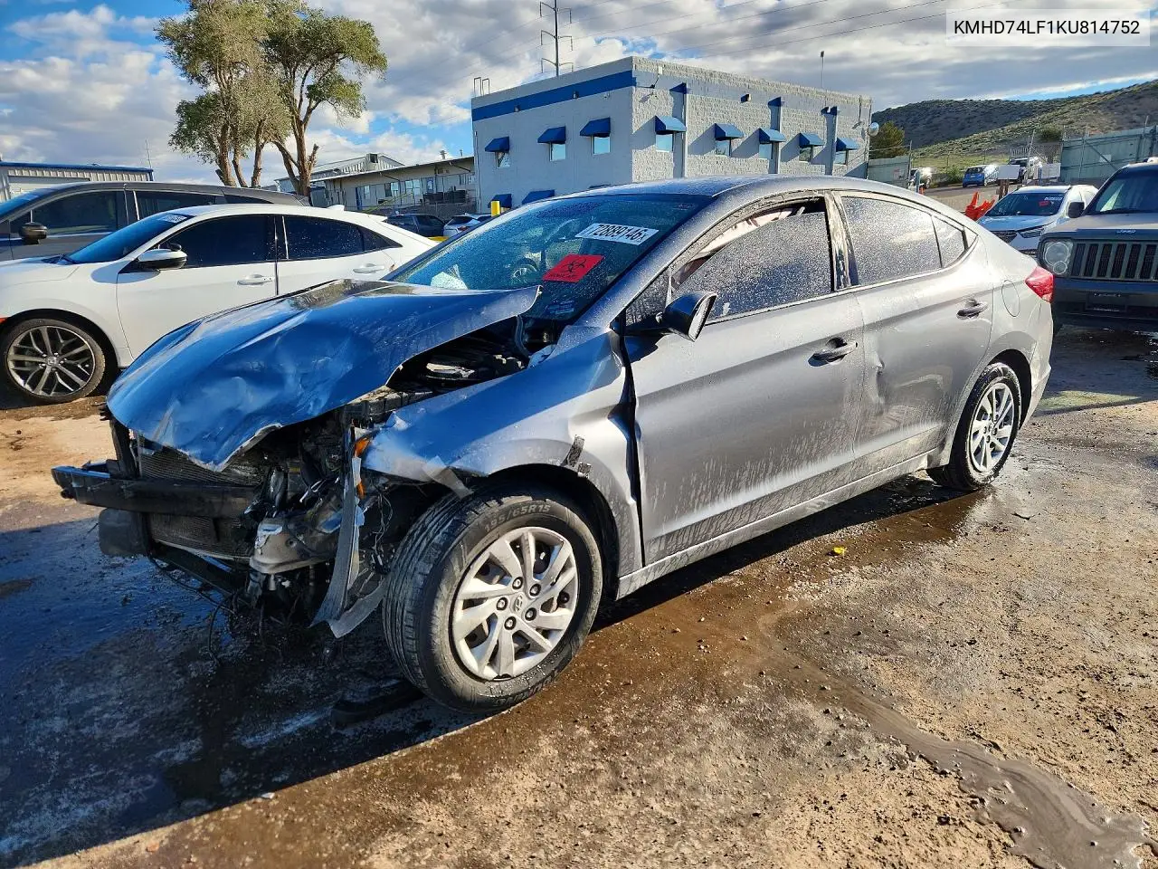 HYUNDAI ELANTRA 2019, VIN KMHD74LF1KU814752