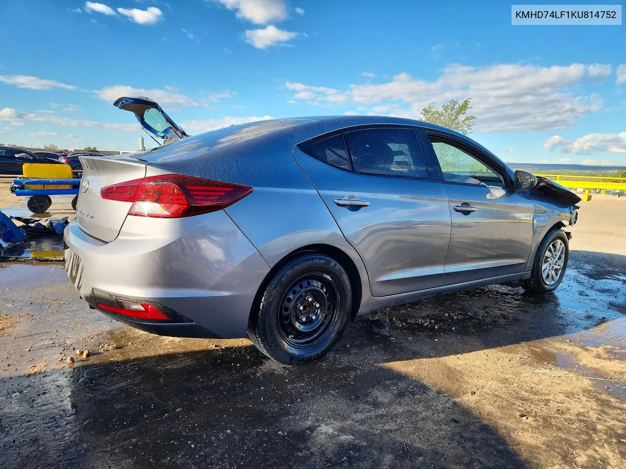 2019 HYUNDAI ELANTRA VIN KMHD74LF1KU814752 — фото 3
