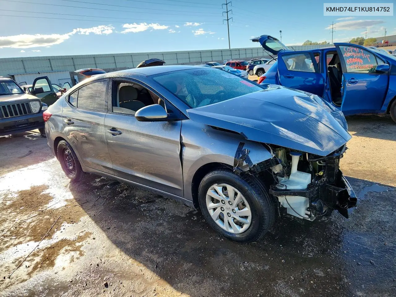 2019 HYUNDAI ELANTRA VIN KMHD74LF1KU814752 — фото 4