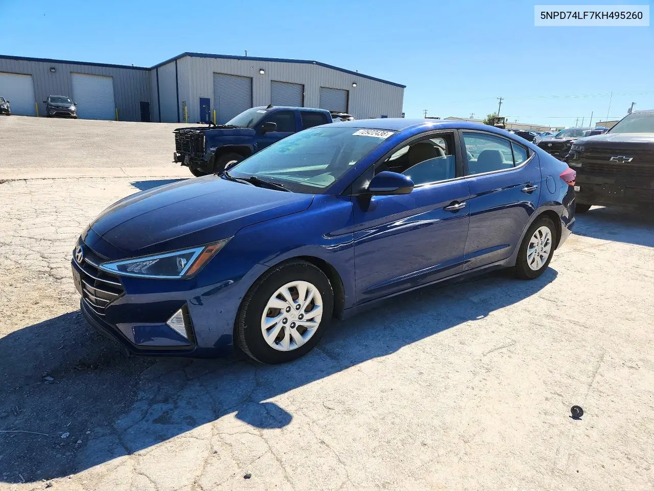 HYUNDAI ELANTRA 2019, VIN 5NPD74LF7KH495260