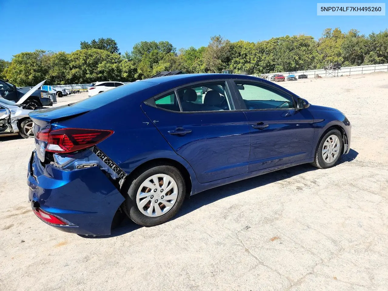 2019 HYUNDAI ELANTRA VIN 5NPD74LF7KH495260 — фото 3