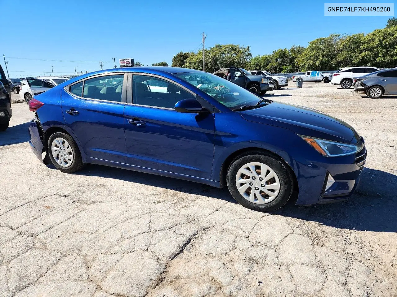 2019 HYUNDAI ELANTRA VIN 5NPD74LF7KH495260 — фото 4