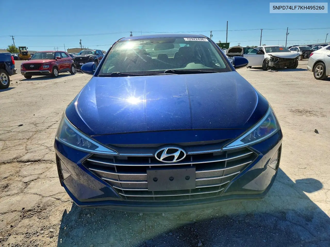 2019 HYUNDAI ELANTRA VIN 5NPD74LF7KH495260 — фото 5