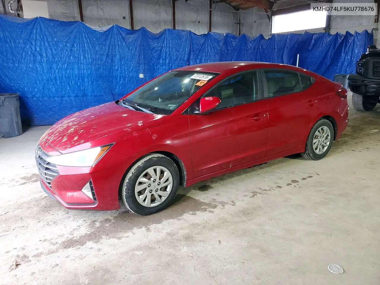 HYUNDAI ELANTRA 2019, VIN KMHD74LF5KU778676