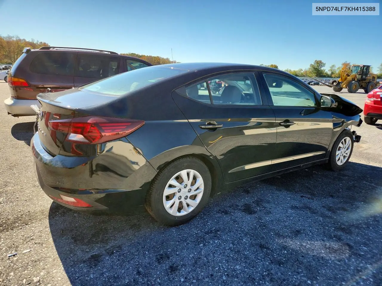 2019 HYUNDAI ELANTRA VIN 5NPD74LF7KH415388 — фото 3