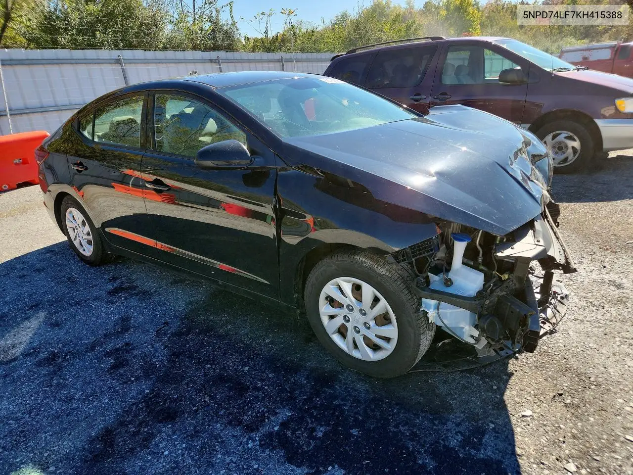 2019 HYUNDAI ELANTRA VIN 5NPD74LF7KH415388 — фото 4