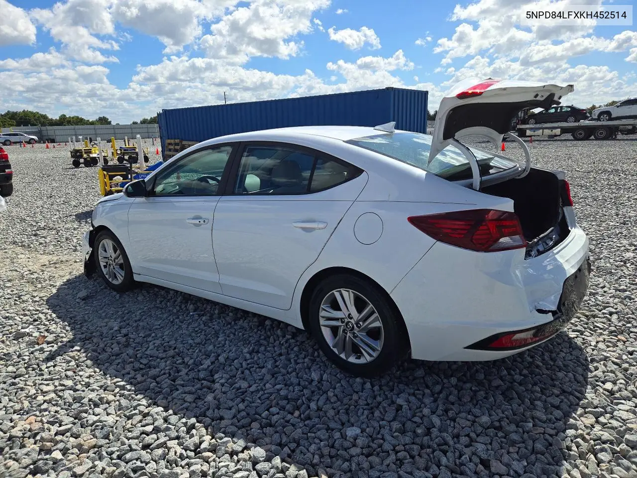 2019 HYUNDAI ELANTRA VIN 5NPD84LFXKH452514 — фото 2