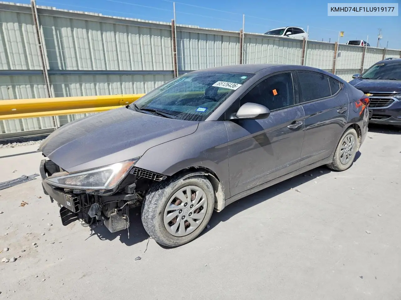 HYUNDAI ELANTRA 2020, VIN KMHD74LF1LU919177