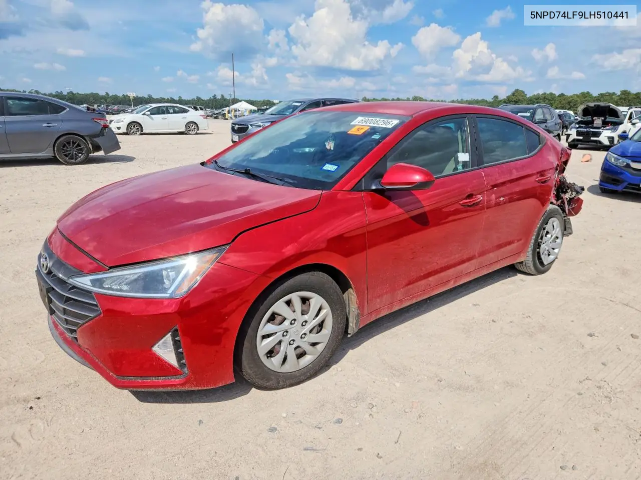 2020 HYUNDAI ELANTRA VIN 5NPD74LF9LH510441 — фото 2