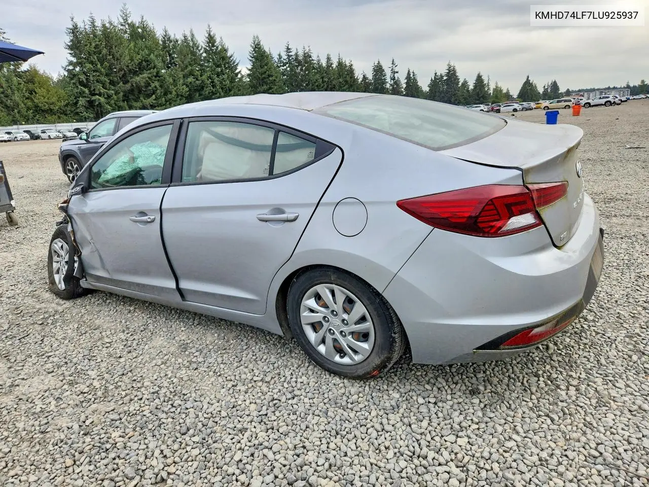 2020 HYUNDAI ELANTRA VIN KMHD74LF7LU925937 — фото 2