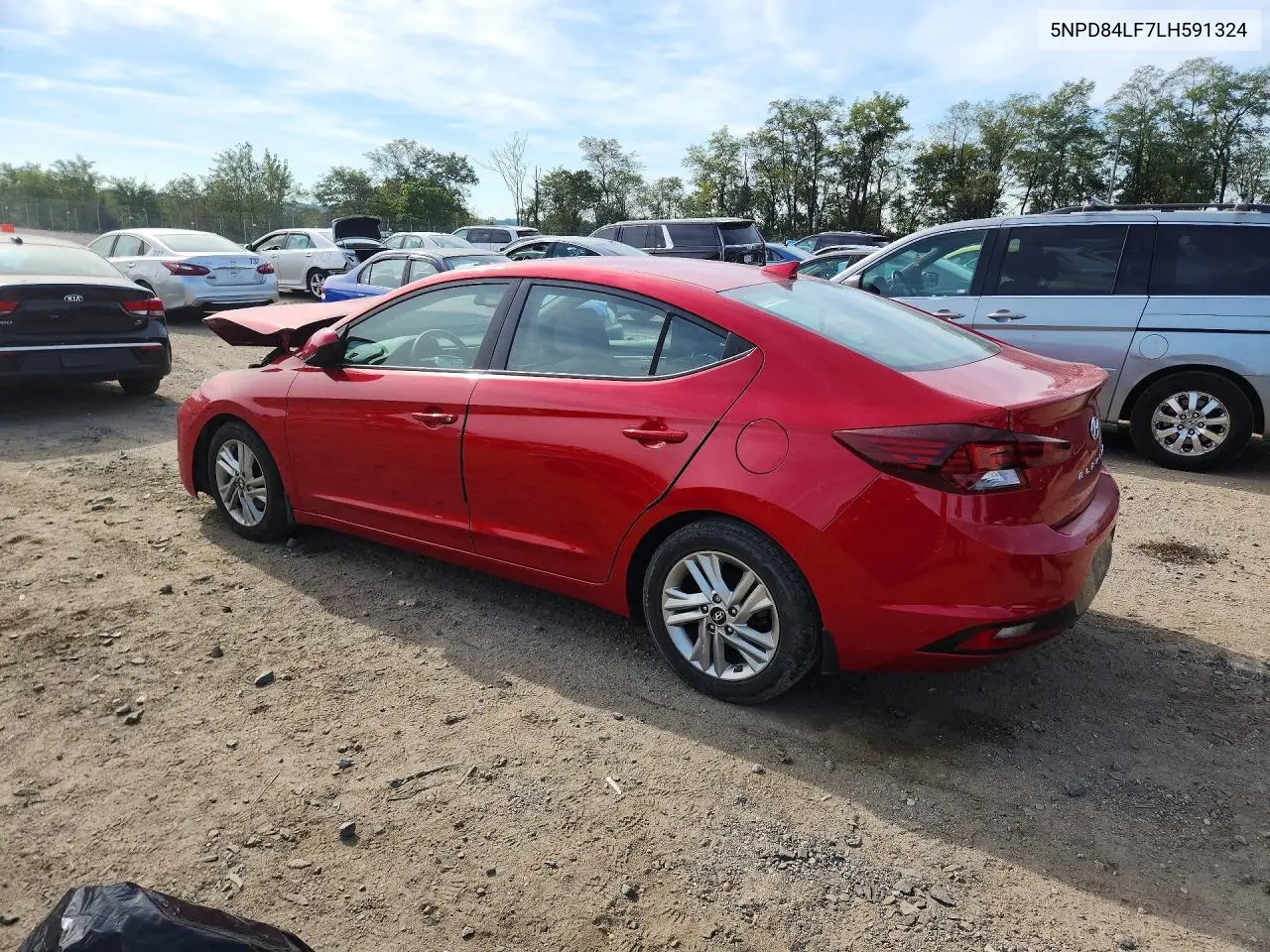 2020 HYUNDAI ELANTRA VIN 5NPD84LF7LH591324 — фото 2