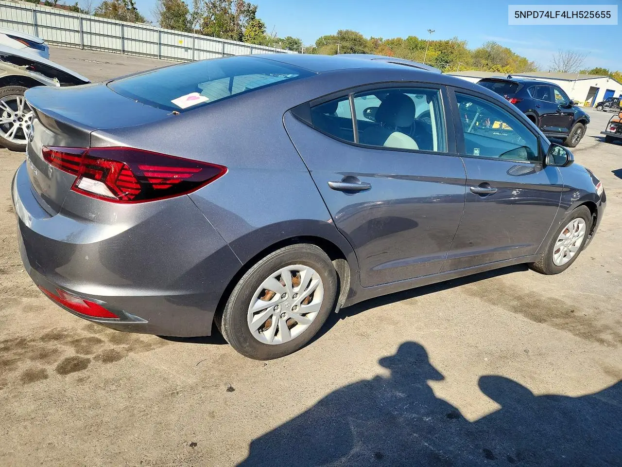 2020 HYUNDAI ELANTRA VIN 5NPD74LF4LH525655 — фото 3