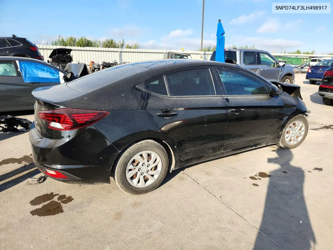 2020 HYUNDAI ELANTRA VIN 5NPD74LF3LH498917 — фото 3