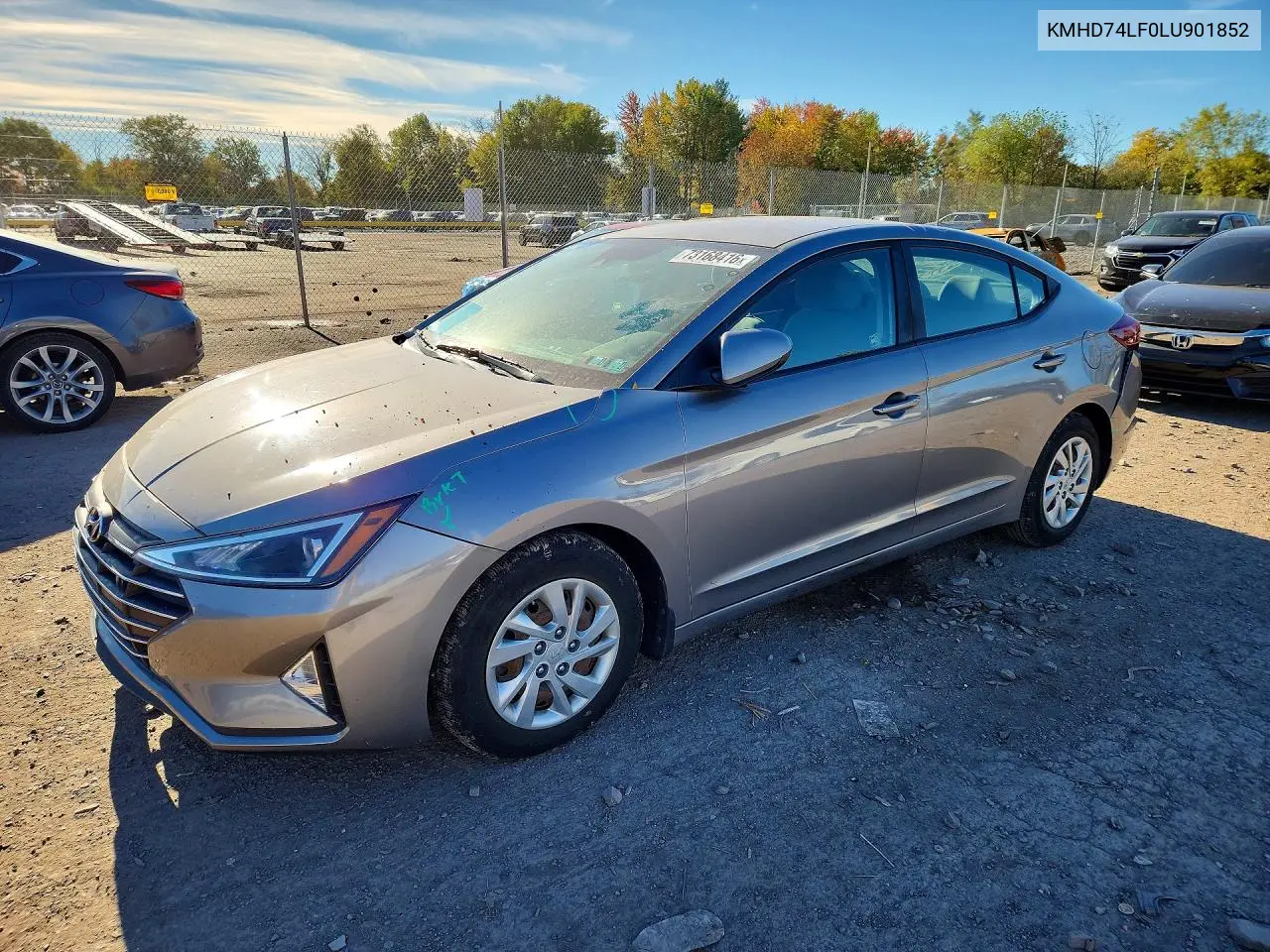 HYUNDAI ELANTRA 2020, VIN KMHD74LF0LU901852