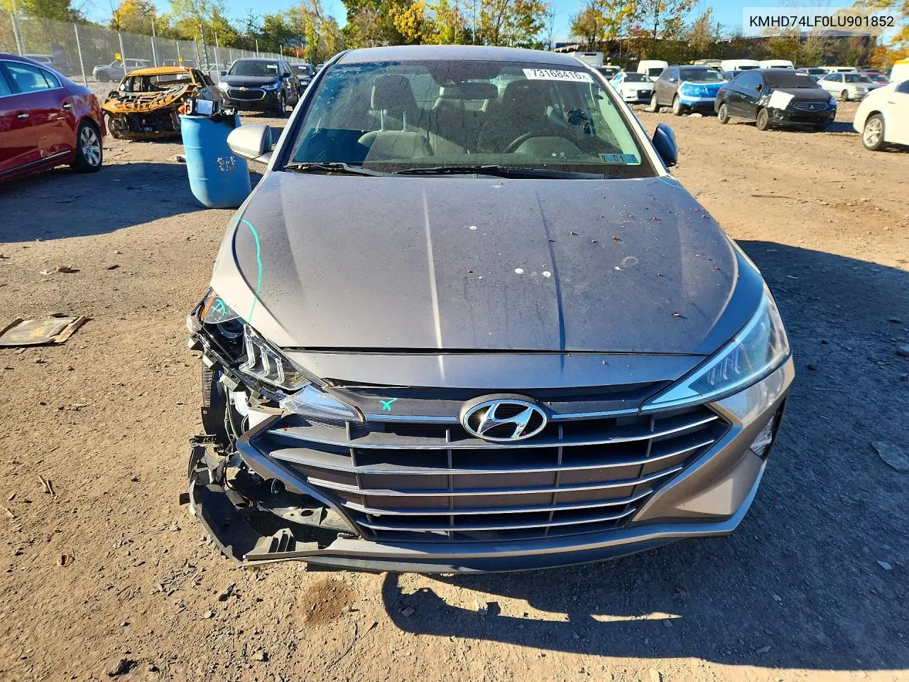 2020 HYUNDAI ELANTRA VIN KMHD74LF0LU901852 — фото 5