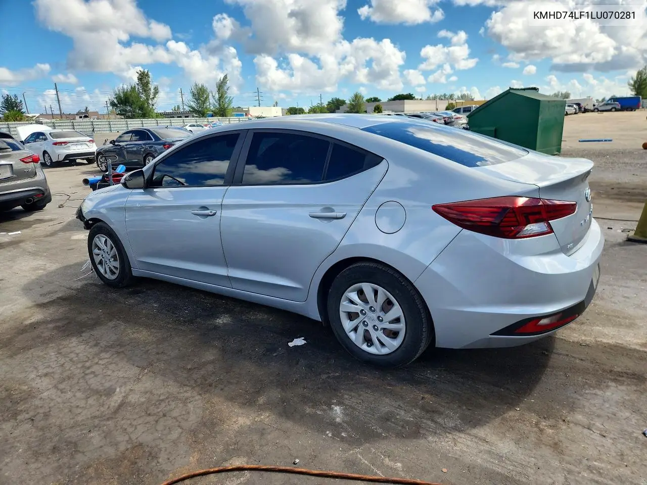 2020 HYUNDAI ELANTRA VIN KMHD74LF1LU070281 — фото 2