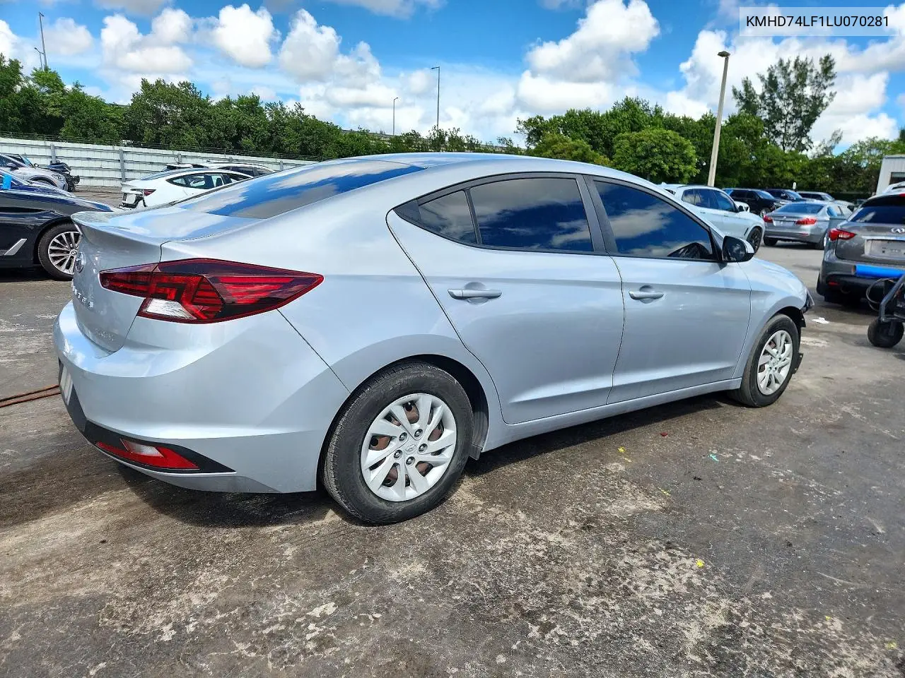 2020 HYUNDAI ELANTRA VIN KMHD74LF1LU070281 — фото 3