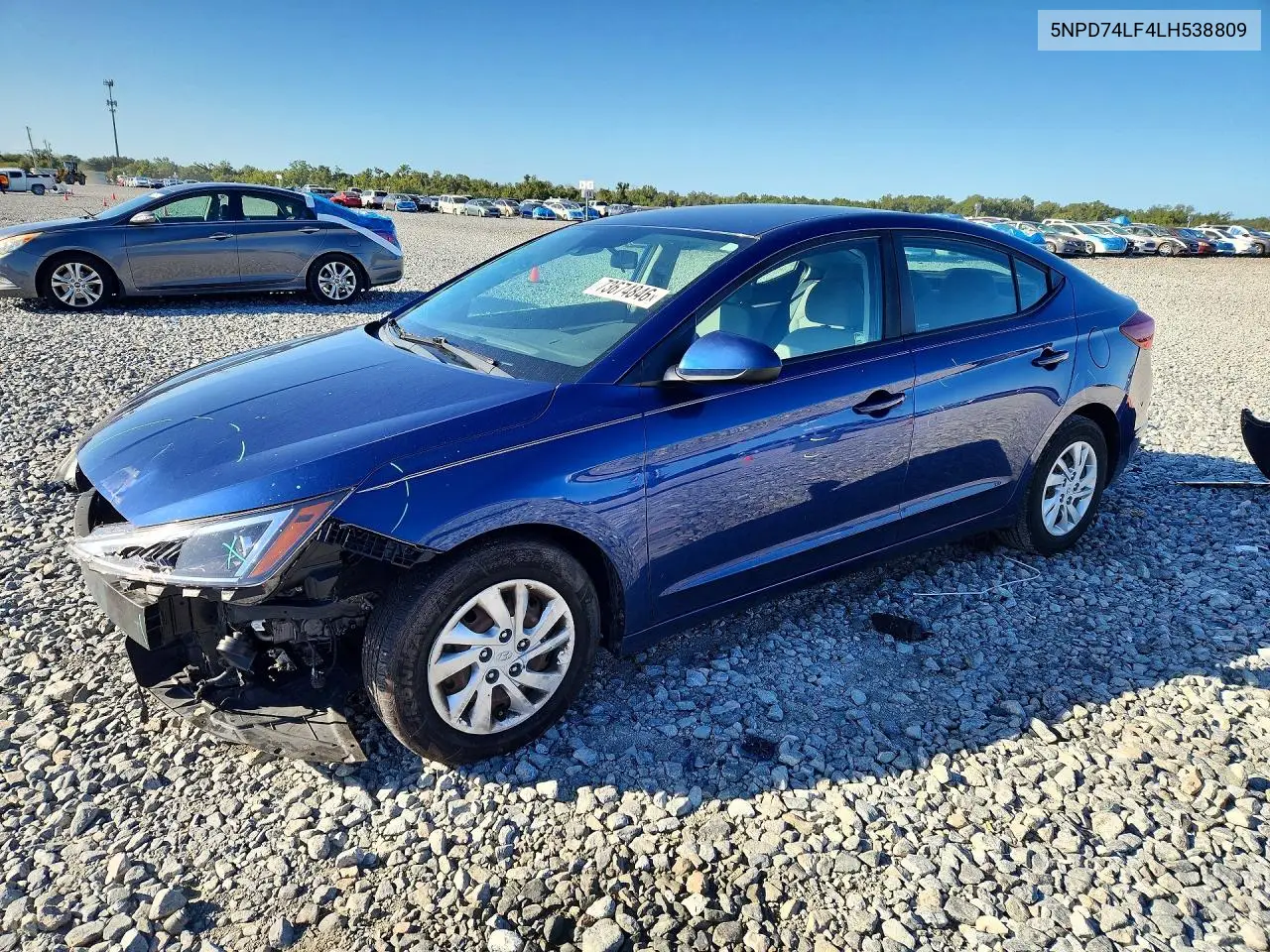 HYUNDAI ELANTRA 2020, VIN 5NPD74LF4LH538809