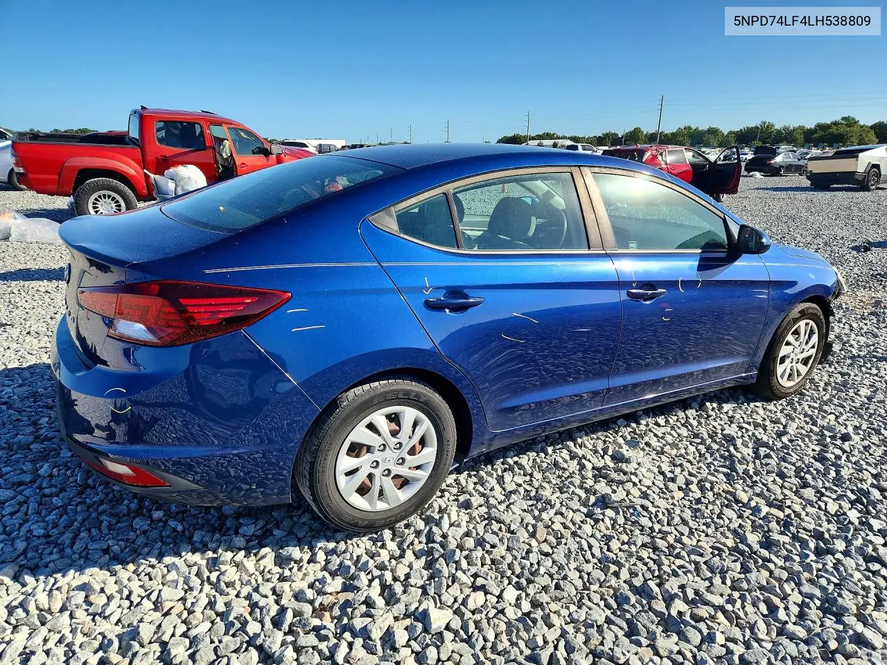 2020 HYUNDAI ELANTRA VIN 5NPD74LF4LH538809 — фото 3