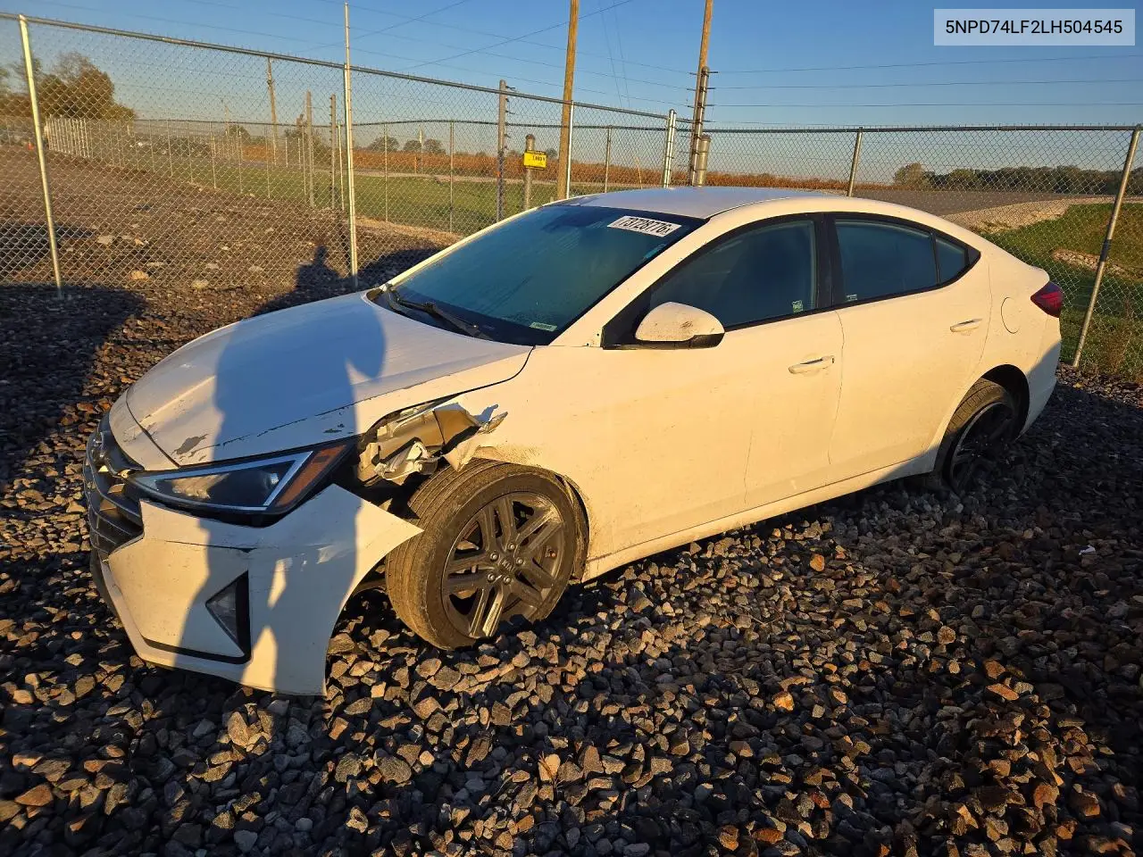 HYUNDAI ELANTRA 2020, VIN 5NPD74LF2LH504545