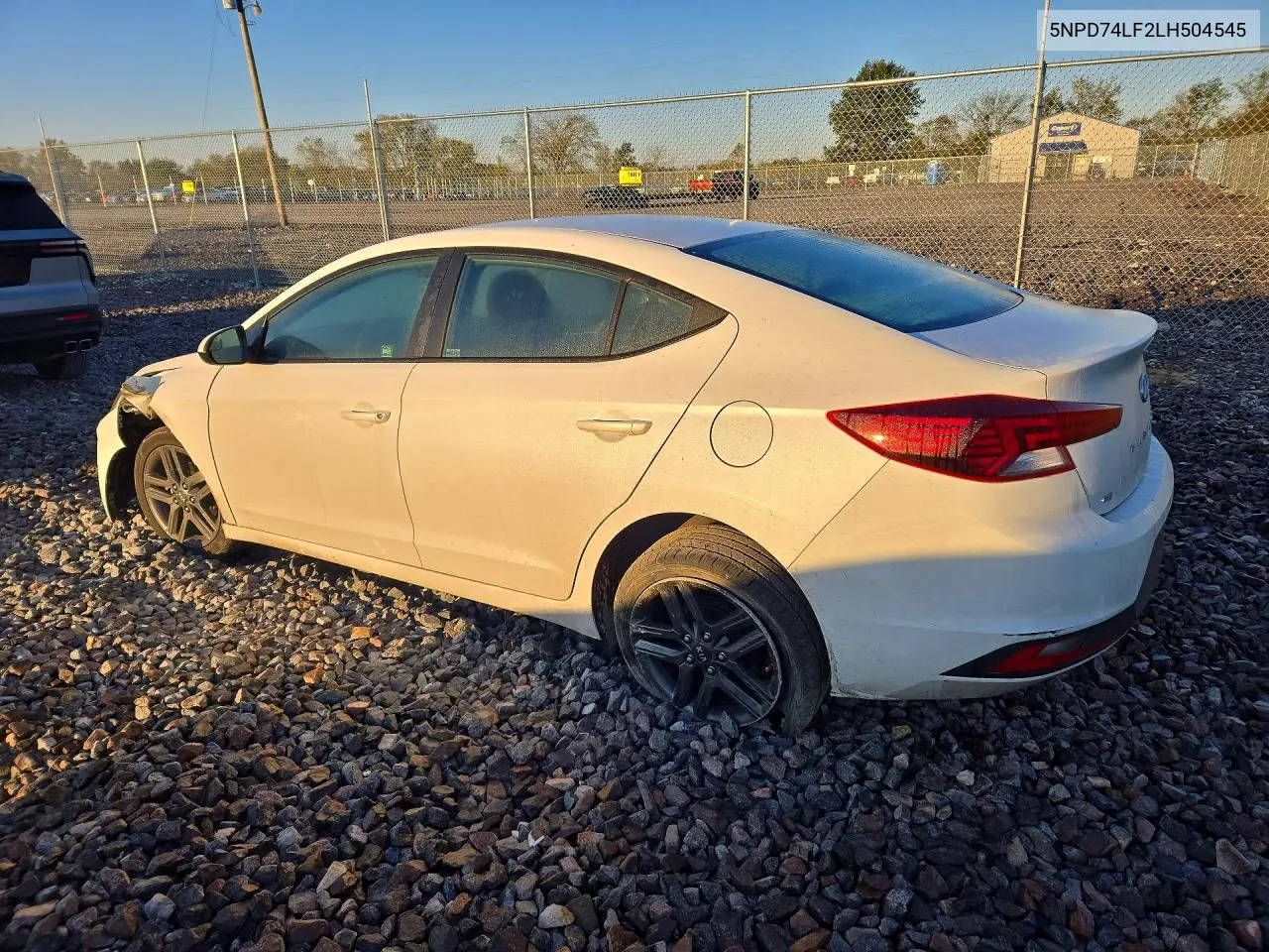 2020 HYUNDAI ELANTRA VIN 5NPD74LF2LH504545 — фото 2