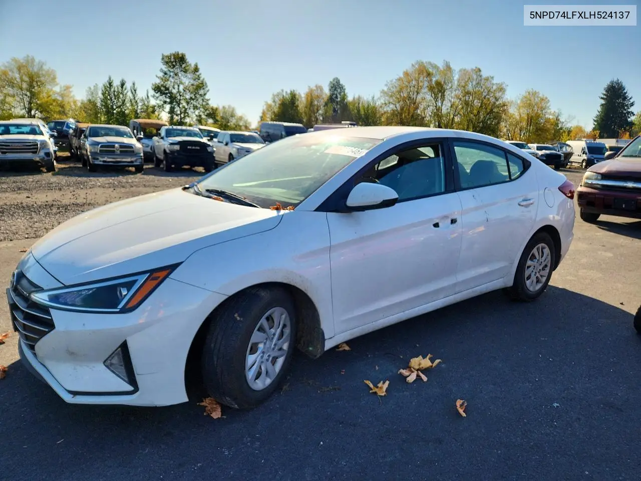 HYUNDAI ELANTRA 2020, VIN 5NPD74LFXLH524137