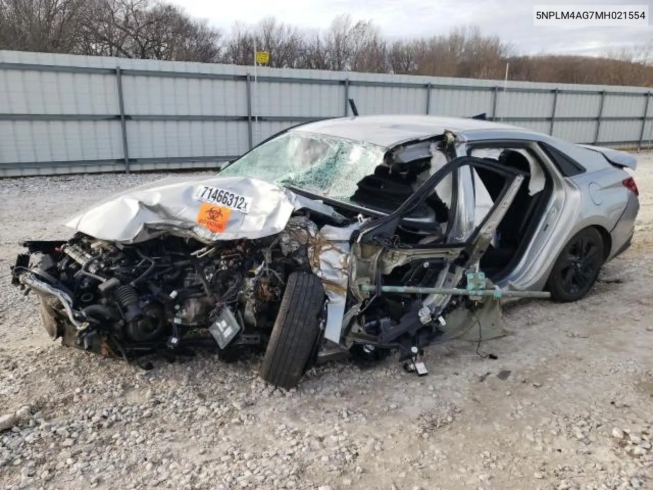 HYUNDAI ELANTRA 2021, VIN 5NPLM4AG7MH021554