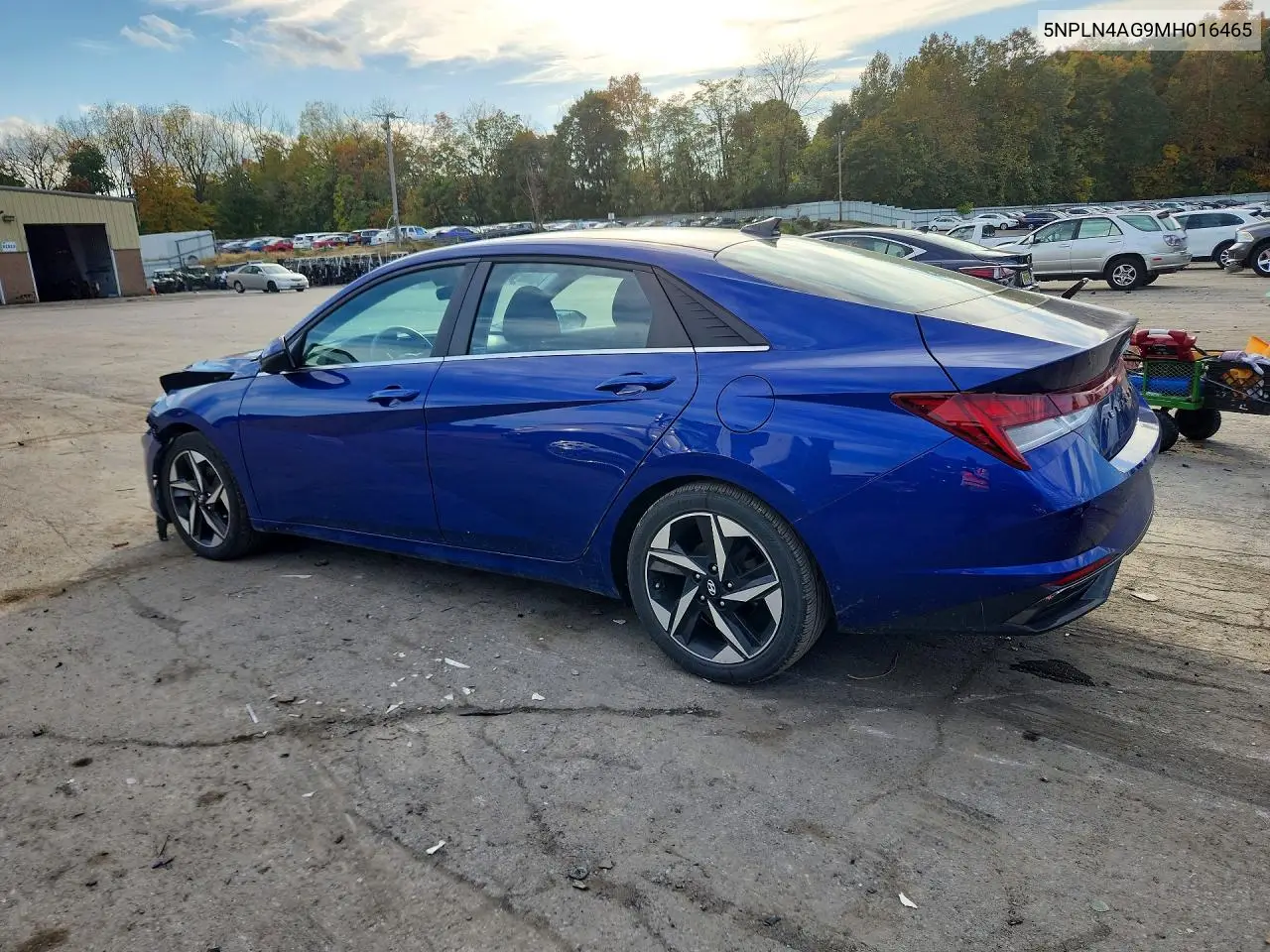 2021 HYUNDAI ELANTRA VIN 5NPLN4AG9MH016465 — фото 2
