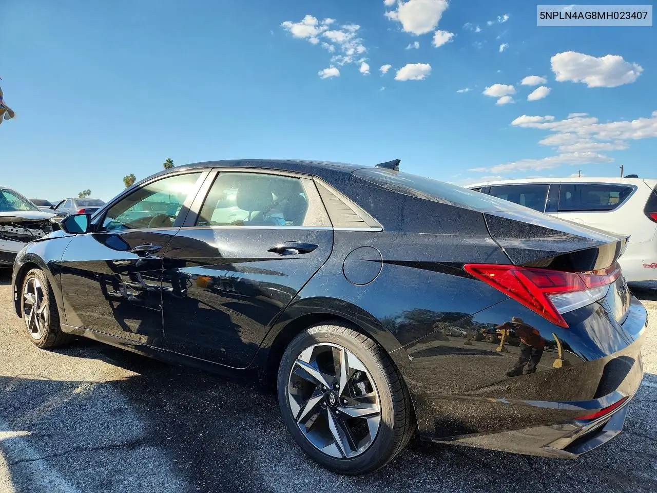 2021 HYUNDAI ELANTRA VIN 5NPLN4AG8MH023407 — фото 2