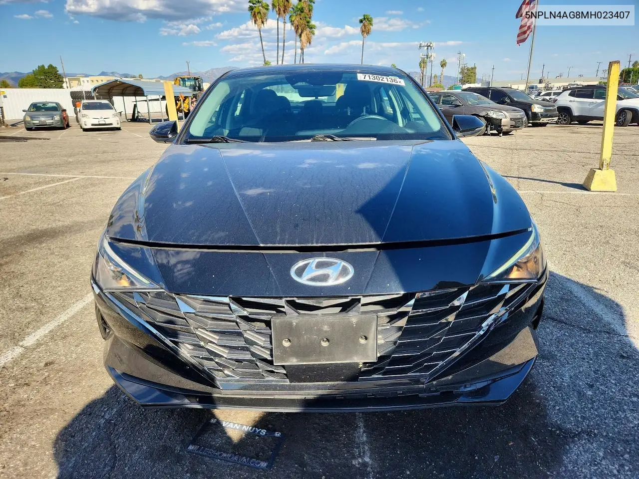 2021 HYUNDAI ELANTRA VIN 5NPLN4AG8MH023407 — фото 5