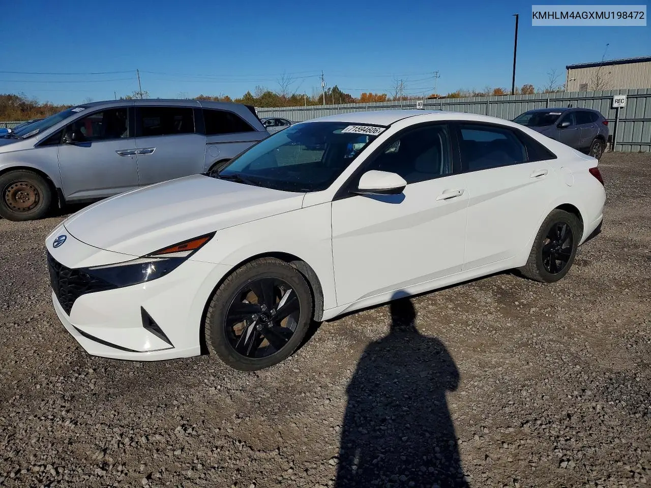 HYUNDAI ELANTRA 2021, VIN KMHLM4AGXMU198472