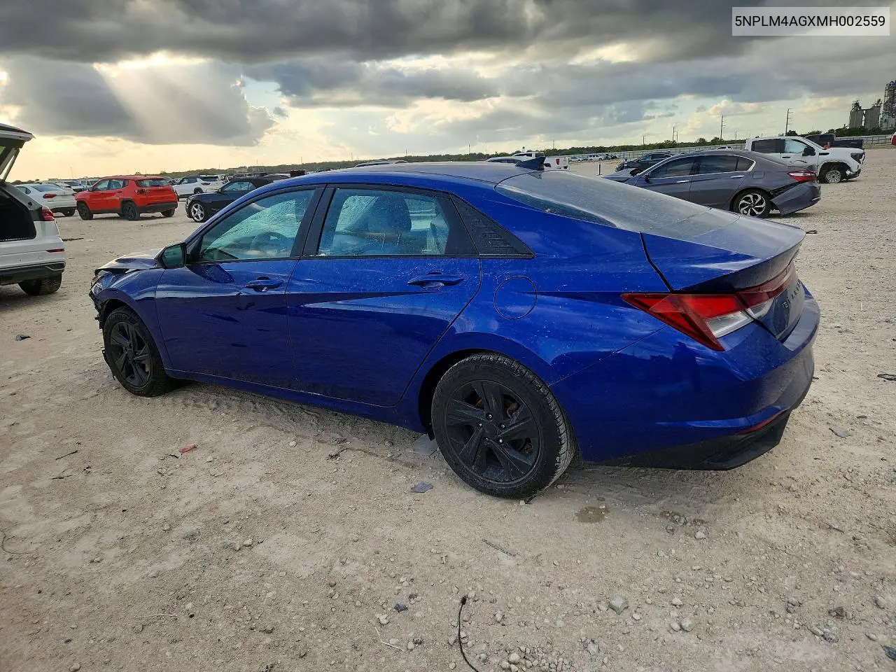 2021 HYUNDAI ELANTRA VIN 5NPLM4AGXMH002559 — фото 2