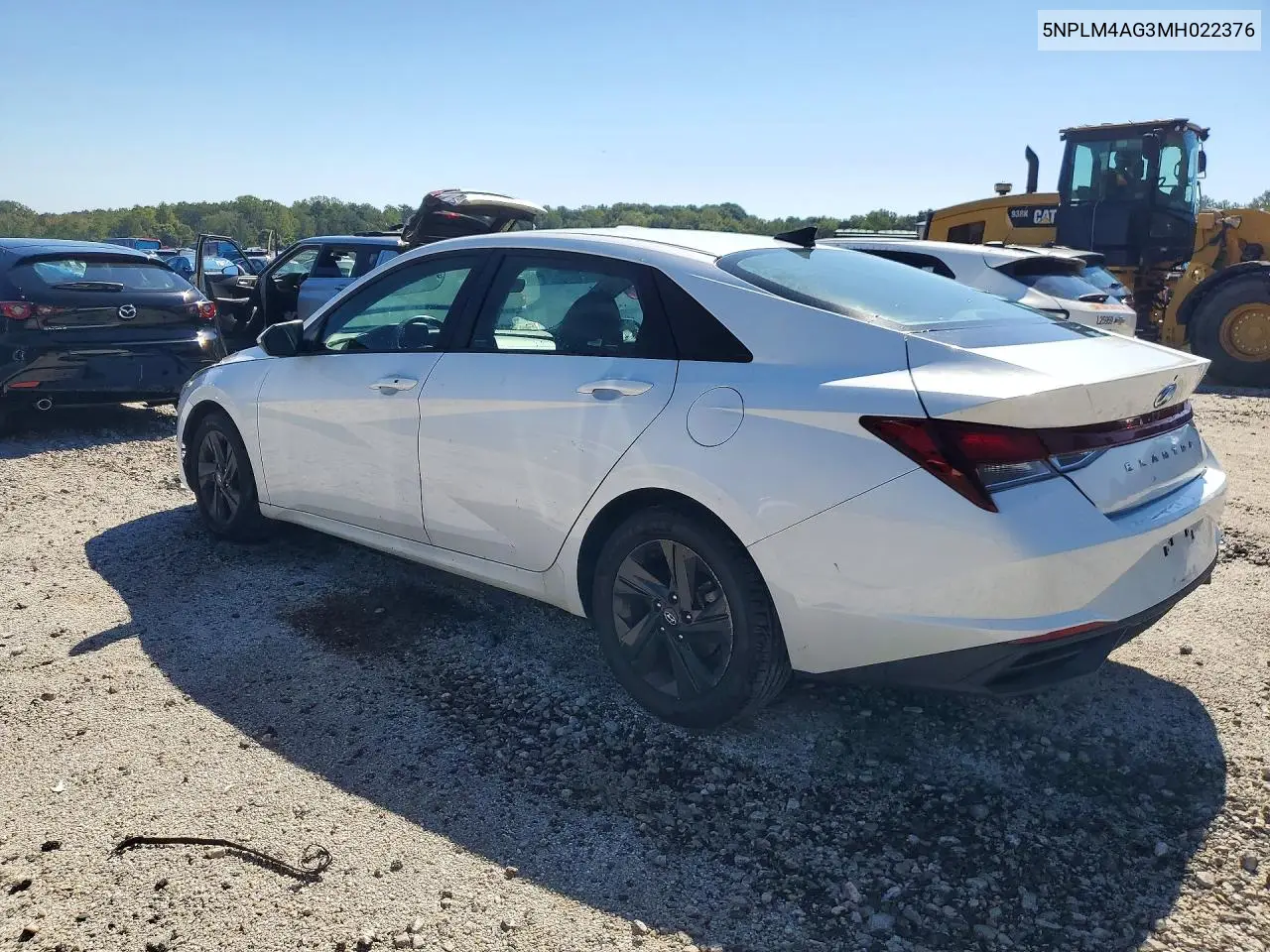 2021 HYUNDAI ELANTRA VIN 5NPLM4AG3MH022376 — фото 2