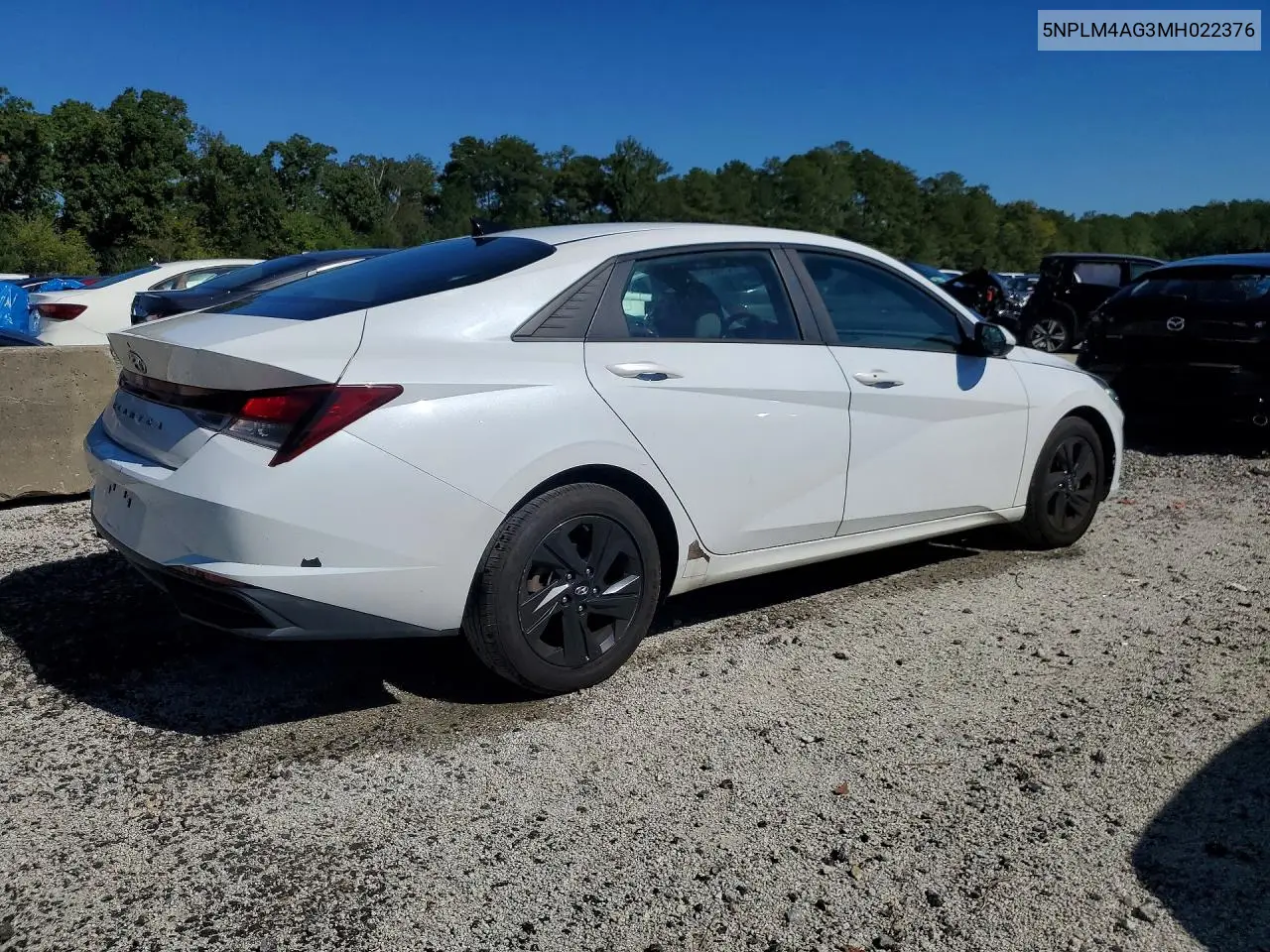2021 HYUNDAI ELANTRA VIN 5NPLM4AG3MH022376 — фото 3
