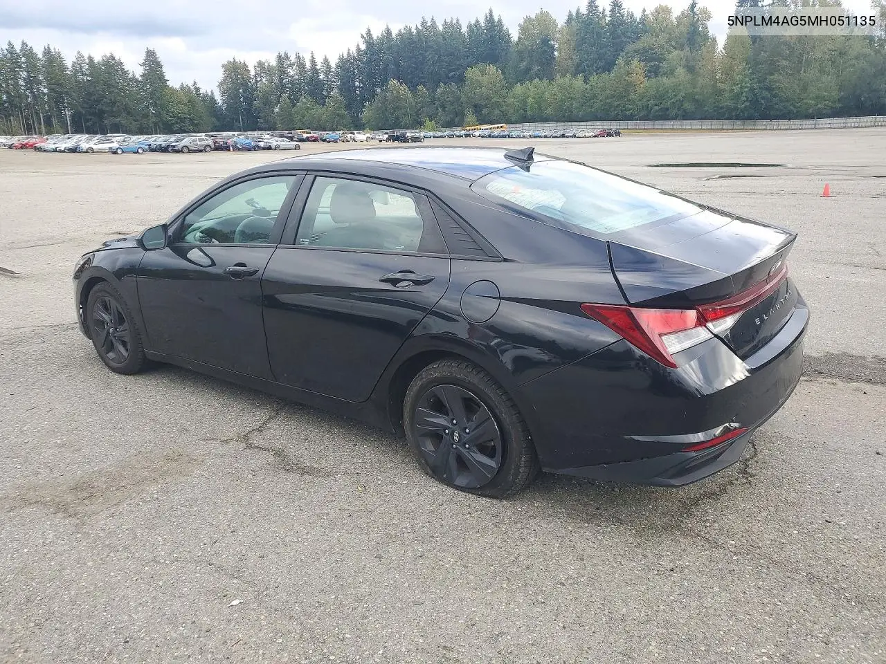 2021 HYUNDAI ELANTRA VIN 5NPLM4AG5MH051135 — фото 2