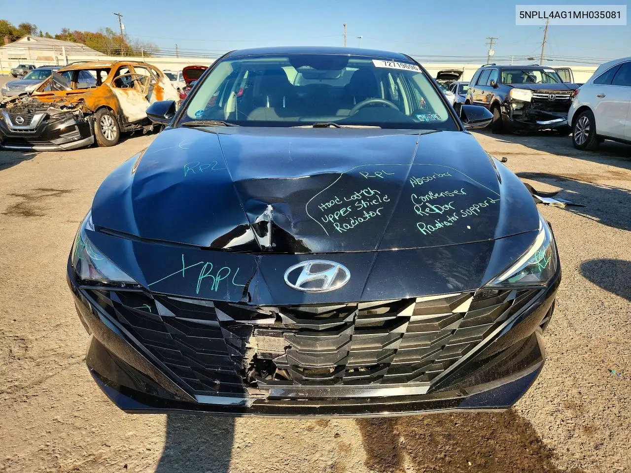 2021 HYUNDAI ELANTRA VIN 5NPLL4AG1MH035081 — фото 5