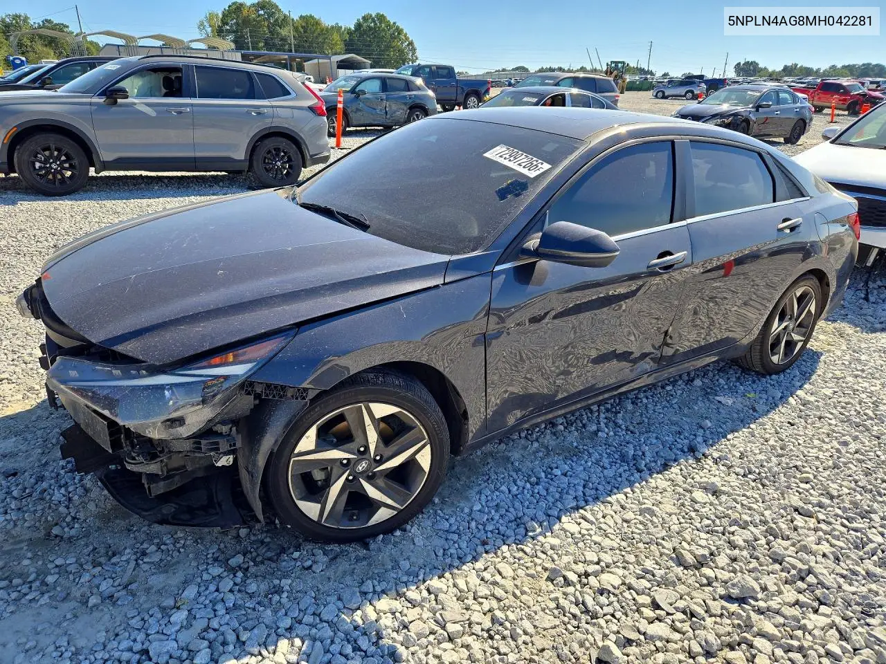 HYUNDAI ELANTRA 2021, VIN 5NPLN4AG8MH042281