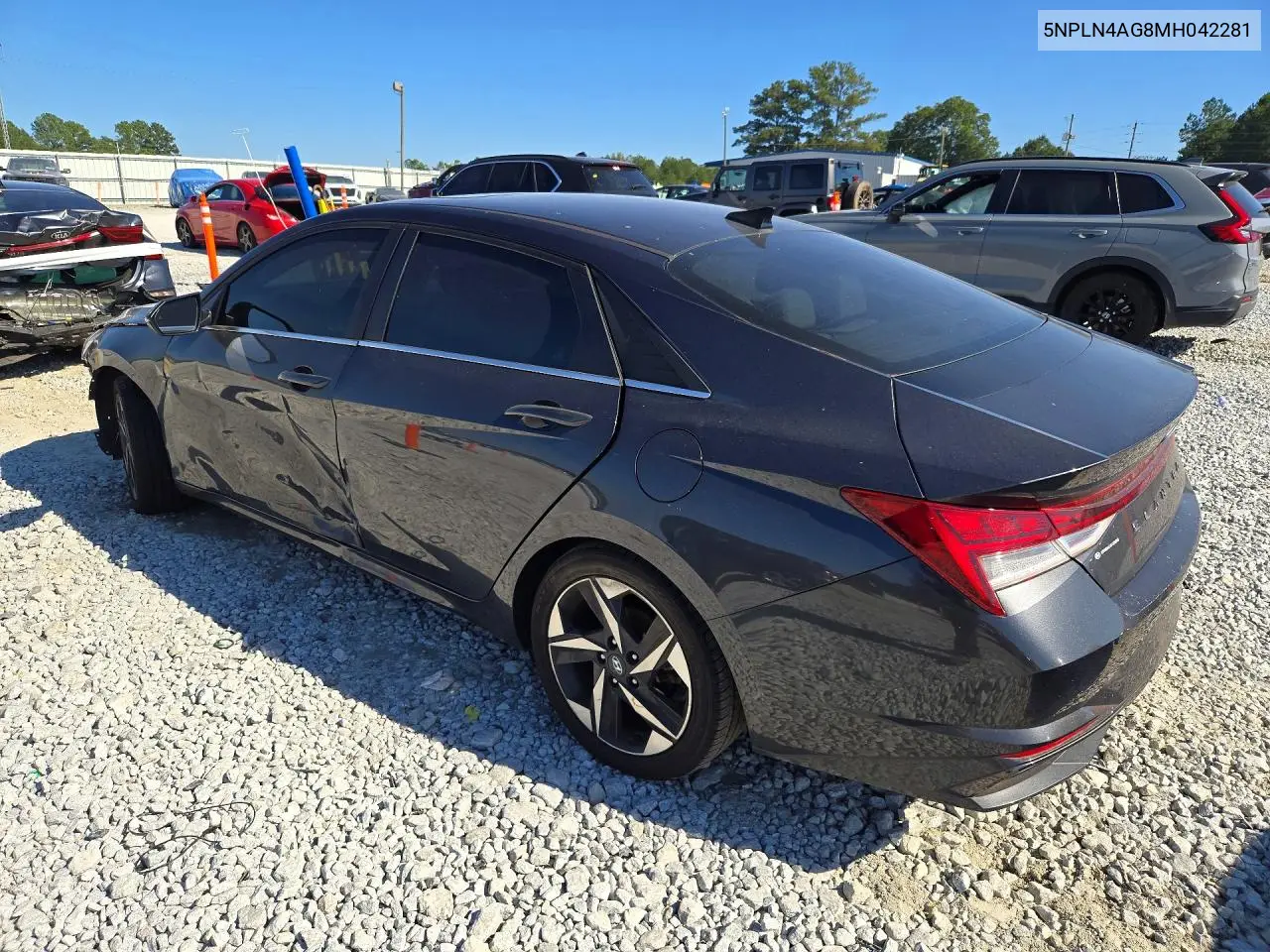 2021 HYUNDAI ELANTRA VIN 5NPLN4AG8MH042281 — фото 2