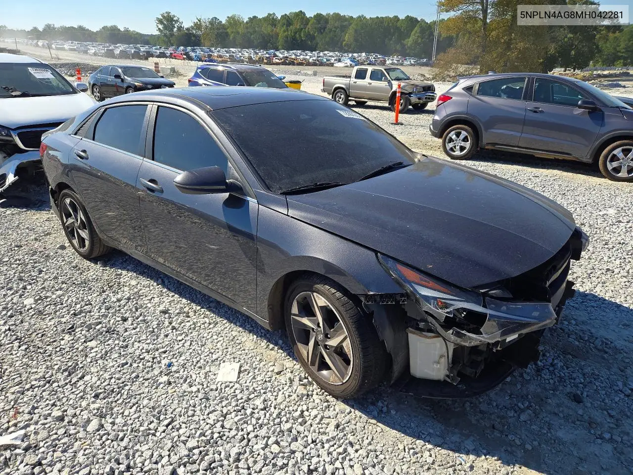 2021 HYUNDAI ELANTRA VIN 5NPLN4AG8MH042281 — фото 4
