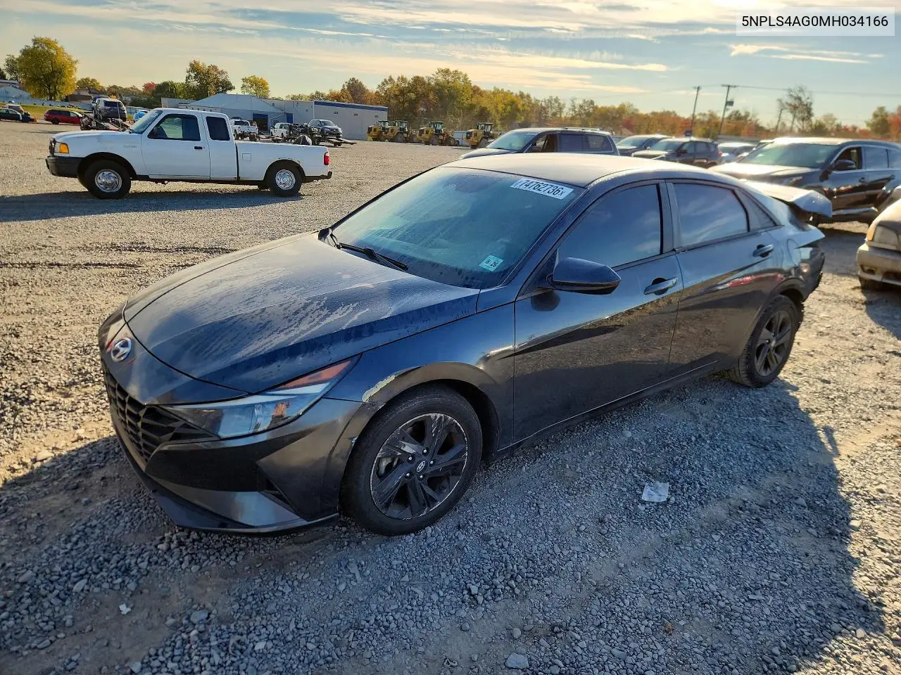 HYUNDAI ELANTRA 2021, VIN 5NPLS4AG0MH034166