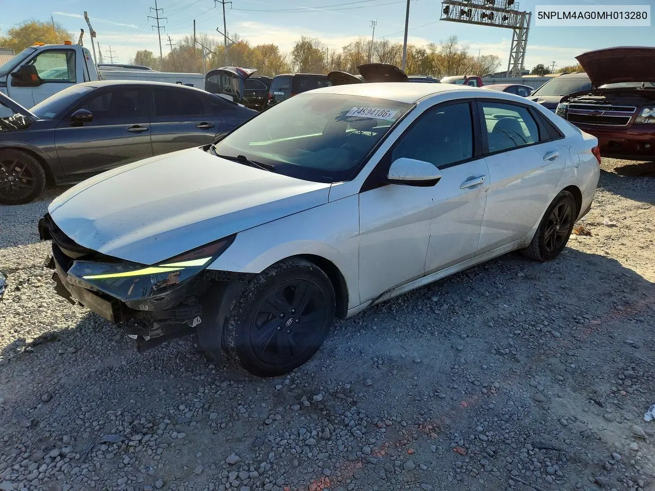 HYUNDAI ELANTRA 2021, VIN 5NPLM4AG0MH013280