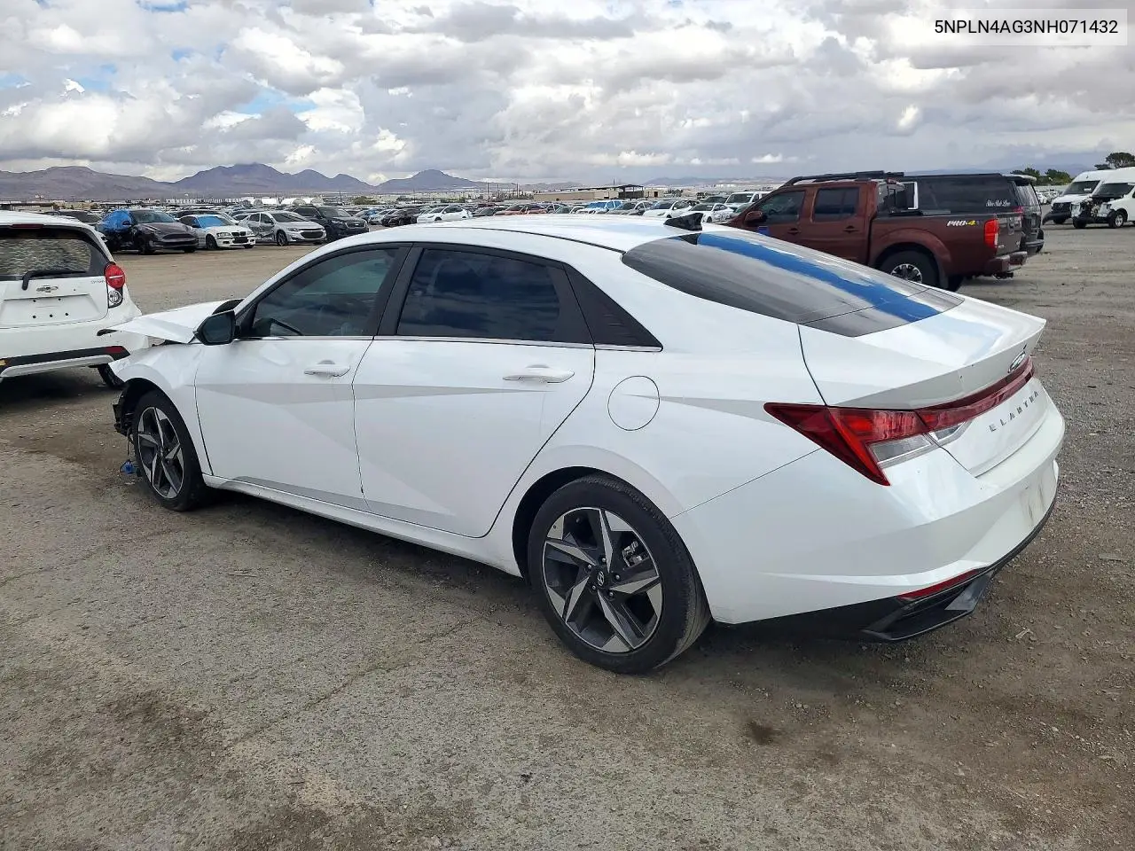 2022 HYUNDAI ELANTRA VIN 5NPLN4AG3NH071432 — фото 2