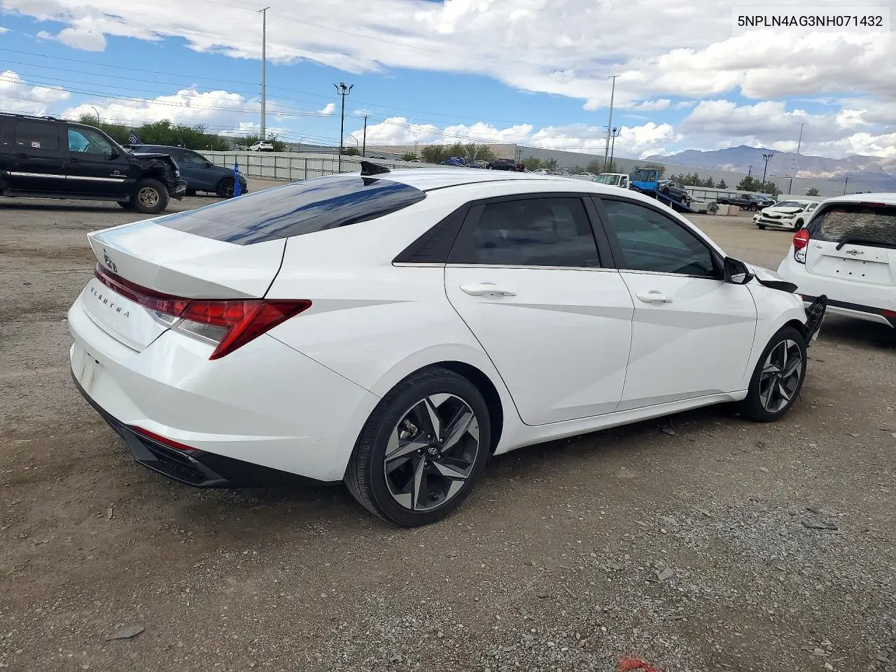 2022 HYUNDAI ELANTRA VIN 5NPLN4AG3NH071432 — фото 3
