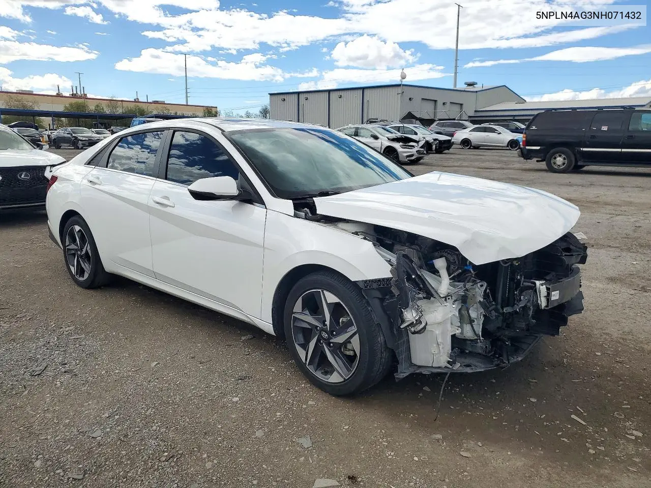 2022 HYUNDAI ELANTRA VIN 5NPLN4AG3NH071432 — фото 4
