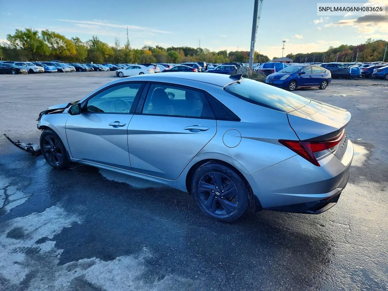 2022 HYUNDAI ELANTRA VIN 5NPLM4AG6NH083626 — фото 2