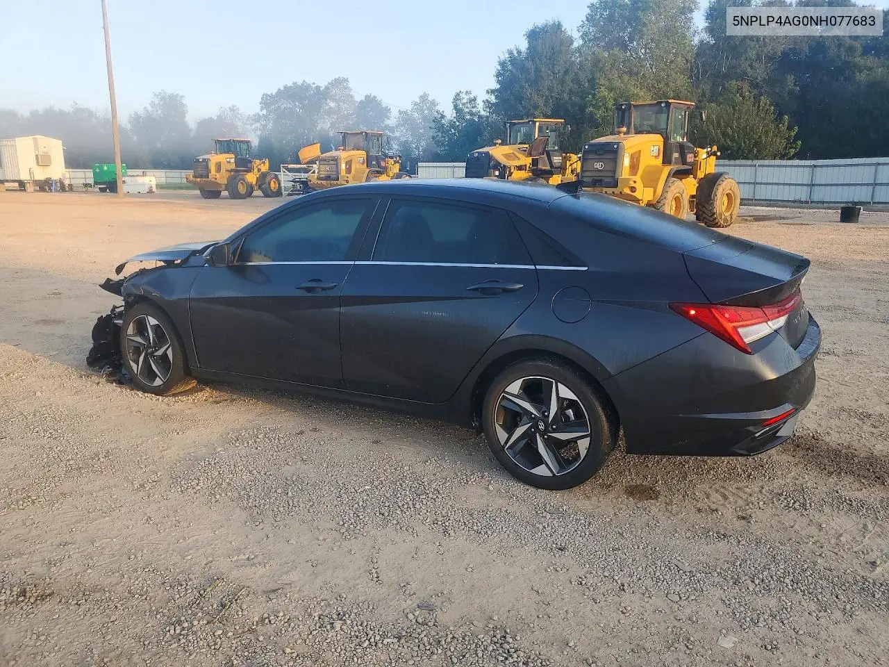 2022 HYUNDAI ELANTRA VIN 5NPLP4AG0NH077683 — фото 2